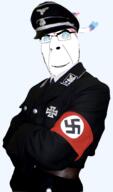 blue_eyes glasses meta:tagme nazism pokemon soyjak stubble swastika sylveon uniform variant:cobson // 1197x2034 // 860.9KB
