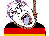 bloodshot_eyes crying flag germany glasses hanging soyjak stubble tranny variant:bernd // 968x723 // 37.9KB