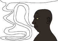 black_skin chopped chopped_ahh_nigga ear irregularly_shaped_speech_bubble nigger recessed_jawline retrognathia side_profile speech_bubble speech_bubble_empty subvariant:kuzjak_side variant:kuzjak weak_chin white_background yellow_sclera