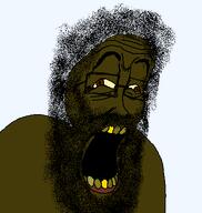 angry arab beard brown_eyes brown_skin glasses islam mustache open_mouth pantone_448_c soyjak teeth template variant:unpaintbucketable_nigger yellow_teeth // 440x464 // 32.6KB