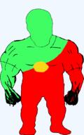 Sprokeman green_skin hero lemon muscular_male no_eyes no_face no_mouth no_nose red_skin sproke superhero transparent_background variant:feraljak variant:sprokeman // 660x1053 // 55.7KB
