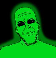 black_background glasses glowie glowing green_skin meta:oc pursed_lips sunglasses variant:epsteinjak // 616x642 // 47.0KB