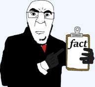 bald closed_mouth clothes fact glasses glove hair hand looking_at_you necktie pointing smoking soyjak stubble tablet text transparent transparent_background variant:godjak // 1824x1662 // 51.6KB