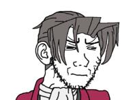ace_attorney arm beard closed_mouth clothes ear frown hair meta:tagme miles_edgeworth soyjak squinting stubble suit tuxedo variant:soyak videogame // 1078x819 // 26.0KB