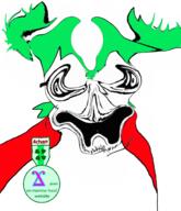 4chan angry anime badge clothes crazed cross_eyed distorted glasses green_hair hair medal oldfag open_mouth soyjak stubble teeth text thrembo tshirt variant:feraljak yotsoyba // 1400x1630 // 1.6MB