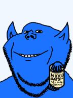 bald blue_skin ear holding_object oat pointy_ears soyjak stubble variant:impish_soyak_ears // 598x800 // 17.6KB