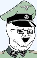 baby clothes double_chin glasses hat nazism open_mouth soyjak stubble swastika variant:soyak // 324x505 // 33.7KB