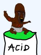 acid black_skin bloodshot_eyes bruise clothes crying diaper fat full_body glasses open_mouth soyjak stubble text total_nigger_death variant:soyak vat // 447x600 // 75.1KB