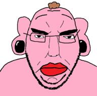 brown_hair chud closed_mouth ear earring glasses hair merge pink_skin pooner soyjak stubble subvariant:pol_face variant:chudjak variant:gapejak // 828x824 // 132.4KB