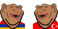 2soyjaks amerimutt armenia big_nose brown_skin country ear fat flag flag:armenia flag:turkiye happy_merchant mutt open_mouth soyjak stubble subvariant:impish_amerimutt turkiye variant:impish_soyak_ears // 1375x702 // 64.4KB