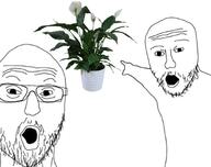 2soyjaks arm durr_plant get glasses hand i_hate_everything open_mouth soyjak stubble tripes variant:two_pointing_soyjaks // 680x538 // 217.7KB