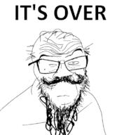 balding beard closed_mouth glasses hairy its_over mustache small_eyes soyjak stubble text variant:feraljak wrinkles // 1024x1111 // 240.7KB