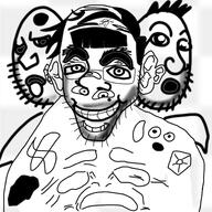 antialiased beautiful black_and_white hair iris smile thick_eyebrows variant:unknown // 3000x3000 // 1.7MB