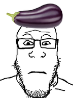 bald egg_plant eggplant food glasses looking_at_you object_on_head plant series:gardenjak stubble subvariant:neutralplier variant:markiplier_soyjak vegetable white_background // 600x800 // 99.7KB