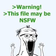 >this_file_may_be_NSFW >warning >warning_this_file_may_be_NSFW arm balding glasses greentext hand hands_up open_mouth soyjak stubble subvariant:wewjak text this_file_may_be_nsfw variant:soyak warning warning_this_file_may_be_nsfw // 1024x1024 // 57.0KB