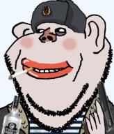 cigarette clothes ear hand hat holding_gun holding_object makarov pistol russia smile stubble subvariant:impish_amerimutt ushanka variant:impish_soyak_ears vodka white_skin // 598x702 // 149.8KB