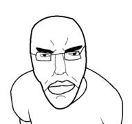 angry arm artist:salsamaster closed_mouth clothes glasses merge soyjak subvariant:pol_face tshirt variant:chudjak variant:el_perro_rabioso // 427x400 // 20.9KB