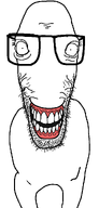 bald eyes glasses horror horse looking_at_you open_mouth remastered series:remastered_soyjaks smile stubble teeth teeth_showing transparent_background variant:horseniggerson // 494x1035 // 27.3KB