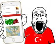 arm glasses hand holding_object holding_phone iphone open_mouth phone soyjak stubble subvariant:phoneplier subvariant:phoneplier_vertical turkiye variant:markiplier_soyjak // 1129x900 // 655.9KB