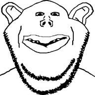 amerimutt clothes ear front_facing lips looking_at_you mcdonalds mutt open_mouth red_shirt soyjak stubble subvariant:impish_amerimutt subvariant:impish_front template variant:impish_soyak_ears // 627x627 // 28.2KB