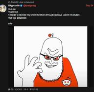 antenna antifa bald black_glasses evil eyes full_head hand mouth nose open_eyes open_mouth orange_eyes orange_shirt reddit redditard smile stubble syndrome_(the_incredibles) teeth teeth_showing the_incredibles twitter variant:syndromejak white_skin white_teeth x x_(social_network) xitter // 737x716 // 151.7KB