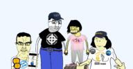 4soyjaks asian asics award aznidentity_(reddit) belt bernie_sanders button closed_mouth clothes disney female fixed full_body gap_(clothing_brand) glasses hair hapa holding_phone incel intel jeans lips mickey_mouse minnie_mouse open_mouth reddir ron_paul shoe sock soyjak stubble subvariant:chudjak_front subvariant:female_cobson sweatpants teeht teeth text transparent transparent_background tshirt united_states university_of_california_berkeley variant:chudjak variant:soykio_kid white_pride white_shirt white_supremacy yellow_skin yellow_teeth // 2253x1177 // 877.9KB