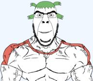 4chan anime buff clothes front_facing glasses green_hair hair smile tshirt variant:cobson yotsoyba // 1739x1525 // 422.4KB