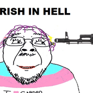 animated blood bloodshot_eyes clothes crying dead flag glasses gun hair i_love mustache open_mouth perish_in_hell purple_hair shot smile soyjak stubble text tongue tranny variant:bernd weapon // 517x363 // 152.2KB