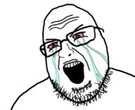 angry bloodshot_eyes crying glasses soyjak stubble variant:shotjak // 417x339 // 47.2KB