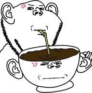 2soyjaks anger_mark coffee concerned cupjak drinking drinking_straw ear hand holding_object mug objectsoy sip soyjak stubble subvariant:impdrink variant:impish_soyak_ears // 845x850 // 127.4KB