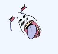 bloodshot_eyes blue_tongue crying face meta:tagme open_mouth red_sclera rope soyjak suicide template tongue tranny transparent_background variant:bernd yellow_teeth // 300x278 // 32.7KB