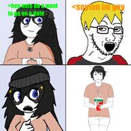 boytan comic date ftm gay genderbend greentext happy moustache nate orangetext panel pinejak smile smug soyjak sproke stubble variant:soyak variant:soytan // 3072x3072 // 919.3KB