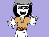 arm avengers beanie cacao closed_eyes clothes glasses hair hand necklace open_mouth smile soy soylent variant:soytan // 576x438 // 9.3KB