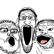 5soyjaks arab glasses keffiyeh mustache open_mouth soyjak soyjak_quintet stubble tongue variant:et variant:gapejak variant:markiplier_soyjak variant:tony_soprano_soyjak // 1200x600 // 563.1KB