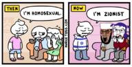 2soyjaks acne angry arab beard bloodshot_eyes brown_eyes brown_skin clothes communism crying flag flag:israel glasses hammer_and_sickle israel open_mouth palestine pigtails purple_hair soyjak speech_bubble star_of_david stonetoss stubble taqiyah text tranny variant:chudjak variant:feraljak zionism // 1067x541 // 337.1KB