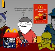 Judge_Gem_(namefag) animal captain cat ellen_degeneres gem happy_meal lucky_(user) mcdonalds mustard mustard_(uncle) subvariant:condiment subvariant:impish_meowjak subvariant:massmeowjak sucre sucre_(user) tenor tenor_(user) toy variant:feraljak variant:impish_soyak_ears variant:markiplier_soyjak // 846x787 // 358.4KB