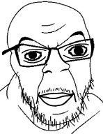 bald closed_mouth eyebrows glasses lips looking_at_you mustache nose retard retarded stubble subvariant:carbjak variant:feraljak white_background white_skin wrinkles // 811x1049 // 157.7KB