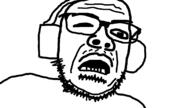 closed_eyes disgusted glasses headphones mustache open_mouth soyjak stubble variant:unknown // 1920x1080 // 90.5KB