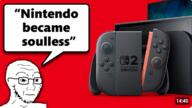 bald closed_mouth glasses meta:not_mine nintendo nintendo_switch soulless soyjak speech_bubble stubble text thumbnail video_game youtube // 495x278 // 119.1KB