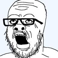 bald beard glasses looking_up open_mouth side_profile side_view subvariant:side_a24 teeth transparent_background variant:a24_slowburn_soyjak // 1280x1280 // 57.2KB