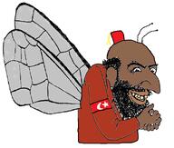 antenna arm armband beard big_nose brown_skin bug clothes cockroach evil fez flag:turkiye fly grin hand happy happy_merchant hat jewish_nose jews judaism kike kike_nose kippah meta:not_oc nas:merchant nigger roach rubbing_hands smile star_and_crescent turkiye wing