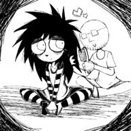 black_and_white hairbrush i_can't_sleep_(cartoon) love variant:soyak variant:unknown // 768x768 // 44.2KB