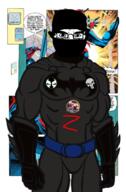 Warrior-Z(user) arabic_text balaclava bat batman batman_(series) buff caligraphy flag flag:norway flag:shahada full_body iron islam kratos kufic muscles muscular_male muslims norway punisher red self_insert shahada skull soybooru spawn stick subvariant:chudjak_front variant:chudjak // 480x729 // 302.6KB