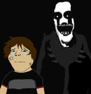 band-aid black_background black_sclera black_shirt brown_hair closed_mouth clothes crying crying_child_(fnaf) dave_afton five_nights_at_freddy's five_nights_at_freddy's_4 hair horror monster nightmare nightmarionne open_mouth puppet sharp_teeth soyjak subvariant:shoyta tshirt variant:gapejak video_game white_skin // 1600x1650 // 128.8KB