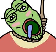 blush eyelashes frog glasses hanging open_mouth rope soy_parody soyjak stubble suicide tongue variant:bernd // 768x719 // 189.6KB