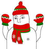 arms_up christmas clothes hat mittens nipple scarf transparent_background variant:flubbert winter // 700x762 // 96.6KB