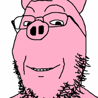 animal animated ear glasses open_mouth pig pink_skin smile soyjak stubble talking variant:gapejak // 600x850 // 26.5KB