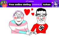 4chan blush heart purple_hair subvariant:chudjak_front swastika transgender_flag variant:chudjak // 1166x756 // 280.5KB
