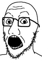 glasses looking_at_you open_mouth soyjak stubble variant:unknown // 539x771 // 14.3KB