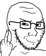 amphibian animated arm blood broken_glasses broken_teeth ext=gif fist frog glasses hand middle_finger nas:pepe pepe_the_frog punch smile smug teeth tuxedo variant:soyak wounded // 632x756 // 111.6KB